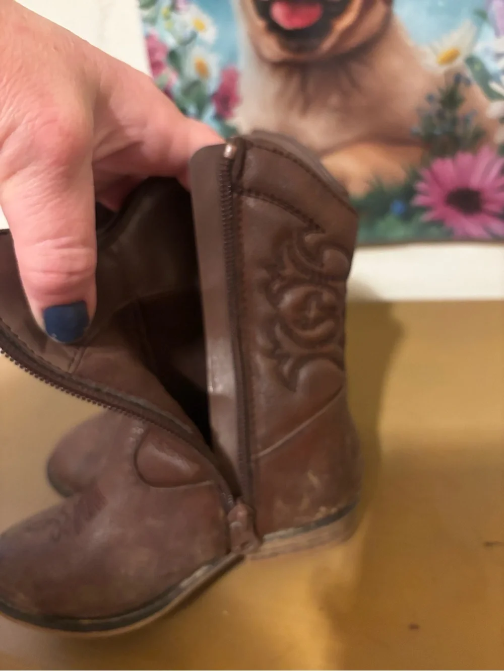 Cat & Jack Brown Kids Western Cowboy Boots